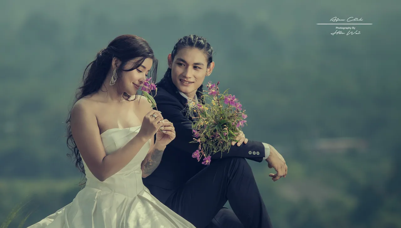 Atmospheric pre-wedding conceptual storytelling in nature